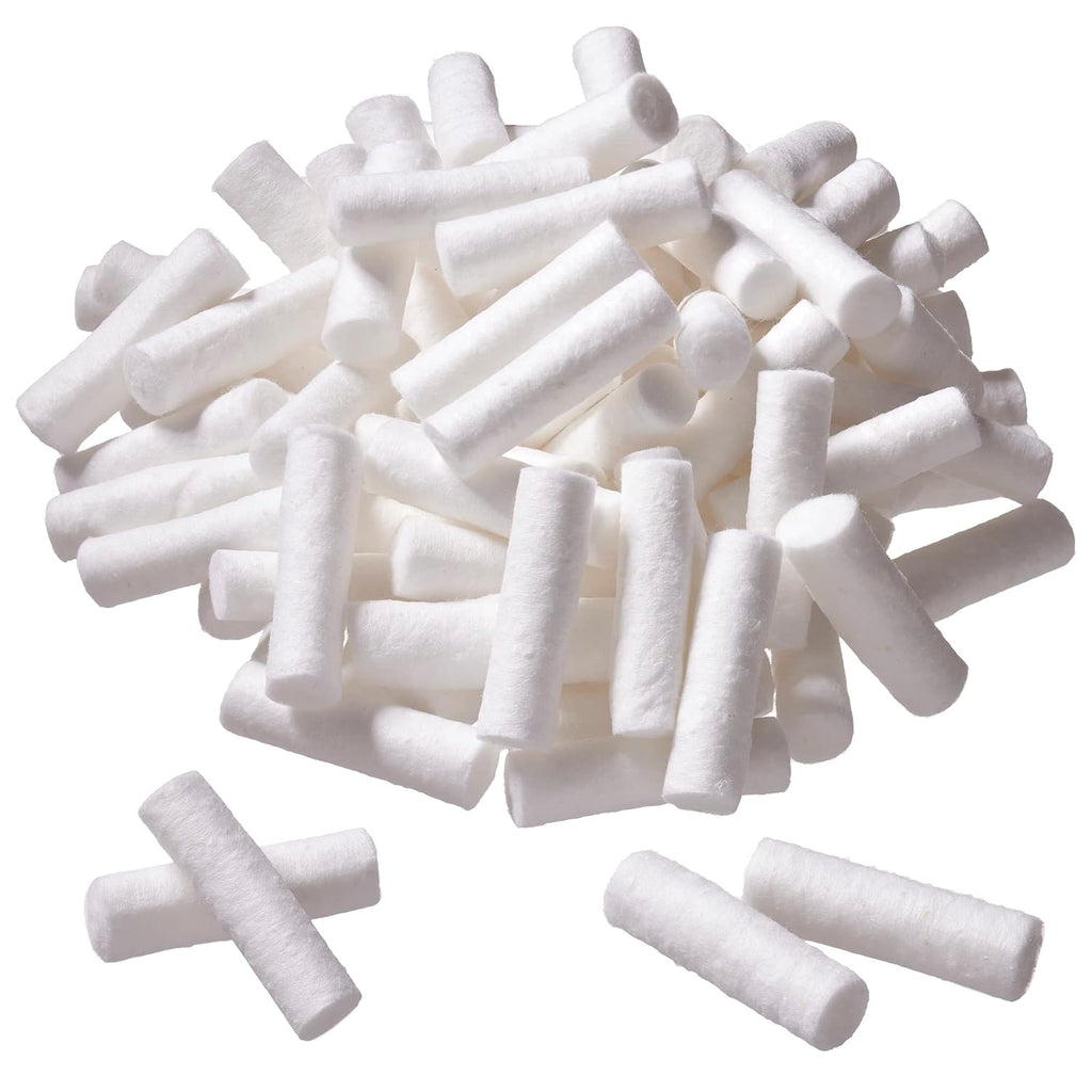 100 Dental Cotton Rolls, 1.5 Inch Nosebleed Plugs for Kids or Adults - Extra Absorbent Blood Clotting, Cotton Rolls (100 Count)