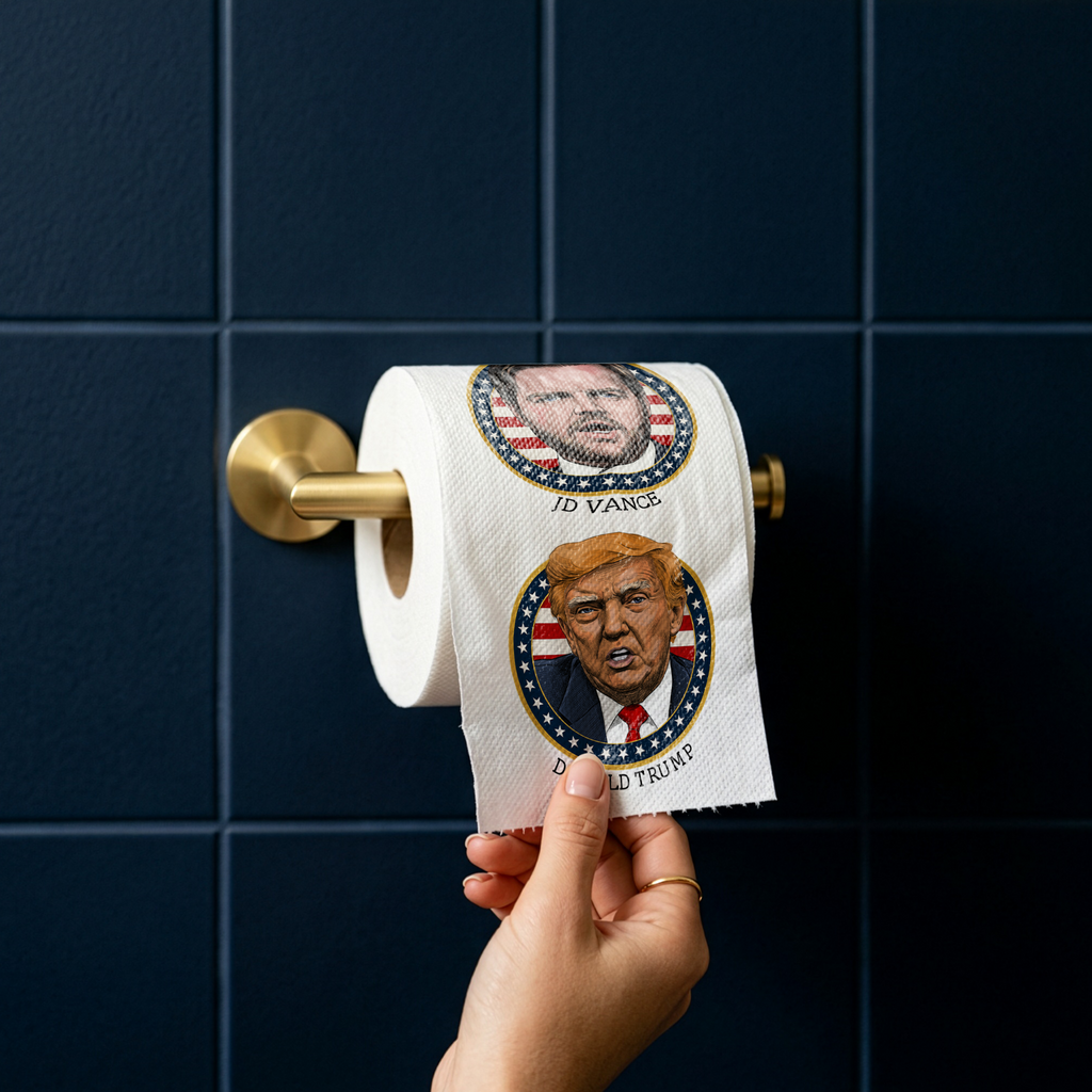 The MAGA 47 Cabinet Roll – Novelty Toilet Paper – Features President Donald J. Trump, JD Vance, Rubio, Bondi, Hegseth, Patel, Noem, RFK, Bessent & Blanche – Political Gag Gift, 3-Ply, 170 Sheets