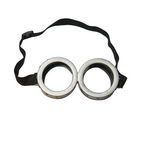 Minion costume set - goggles, yellow beanie, and black gloves flat lay
