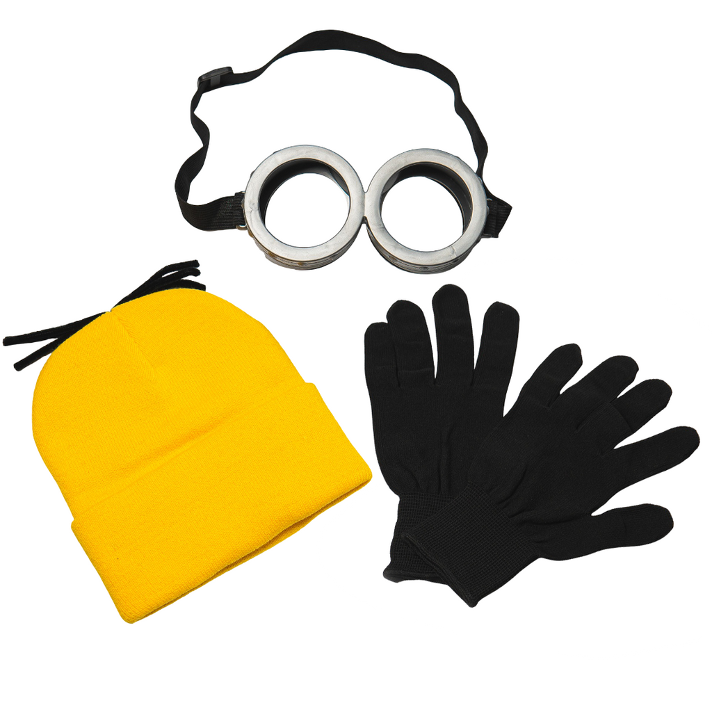 Yellow beanie hat with black hair detail