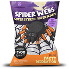 Halloween Spider Web Decoration, 1500 Square Feet & Plastic Spiders, Halloween Party Supplies, Spider Webs (Extra Large, 1500 Sq Feet)