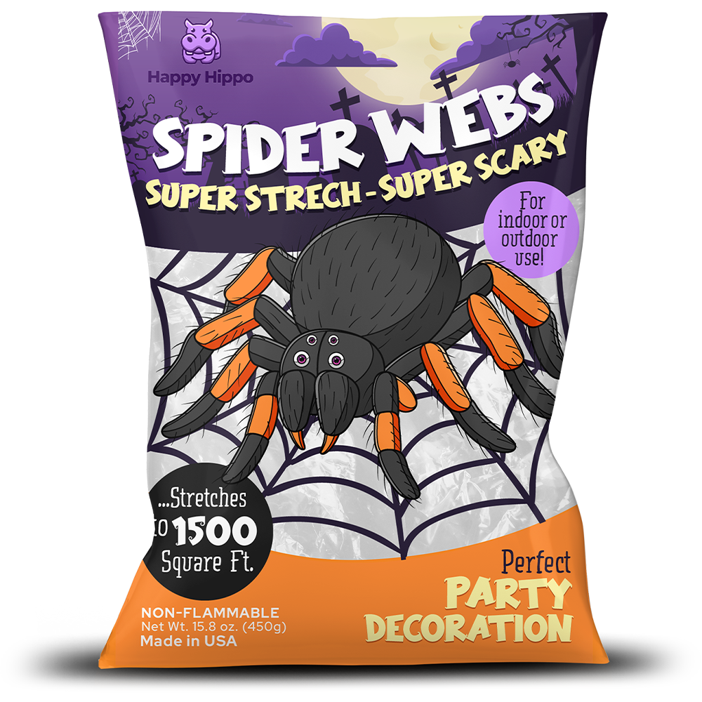 Halloween Spider Web Decoration, 1500 Square Feet & Plastic Spiders, Halloween Party Supplies, Spider Webs (Extra Large, 1500 Sq Feet)