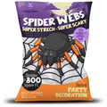 Halloween Spider Web Decoration, 800 Square Feet & Plastic Spiders, Halloween Party Supplies, Spider Webs (Large, 800 Sq Feet)