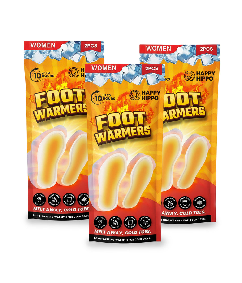 Women's Foot Warmers, Lasts 10hrs, Heats Fast, 2-3 Min Activation, Heated Feet Warmers, Camping, Hiking, Skating, Skiing; Blizzards, Cold Winter or Summer Nights (3 Pairs (6 Pieces))